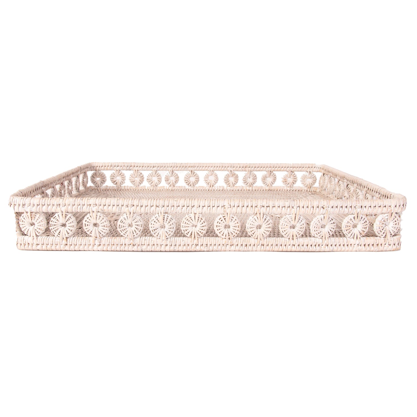 Rattan Rectangular Tray - Brown / 17"