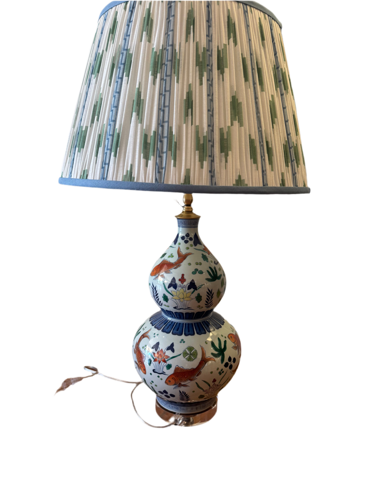 Porcelain Red Fish Gourd Lamp