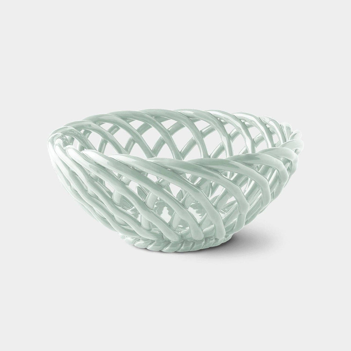 Sicilia Ceramic Basket - Large: Light Mint