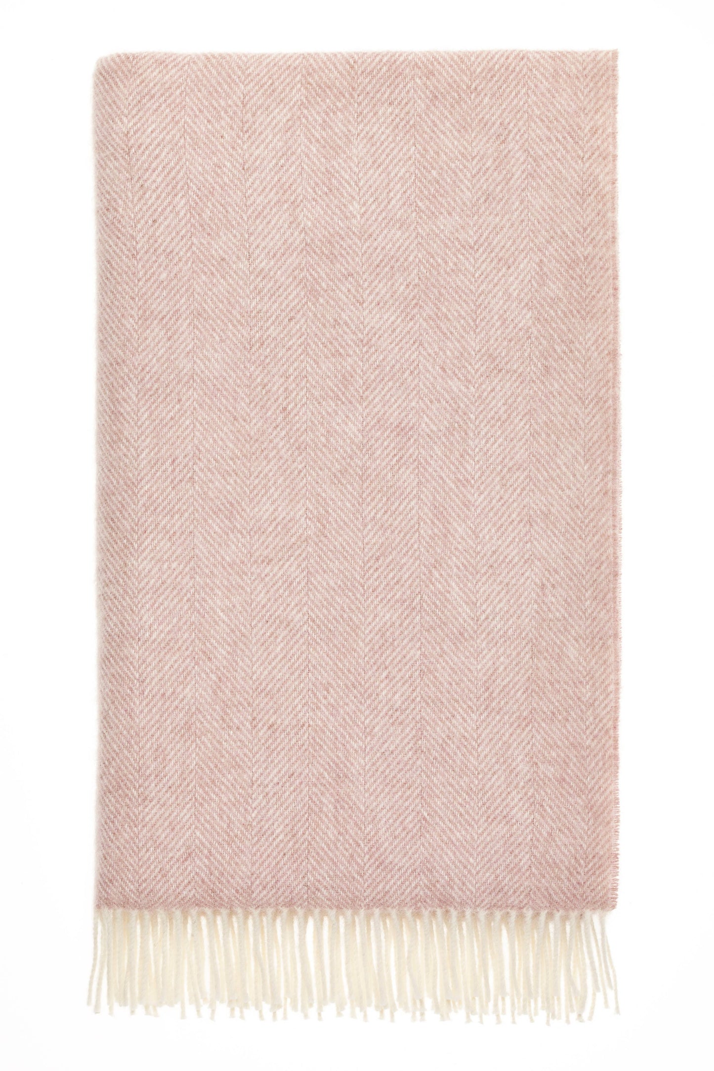 Herringbone Wool Throw: Pink