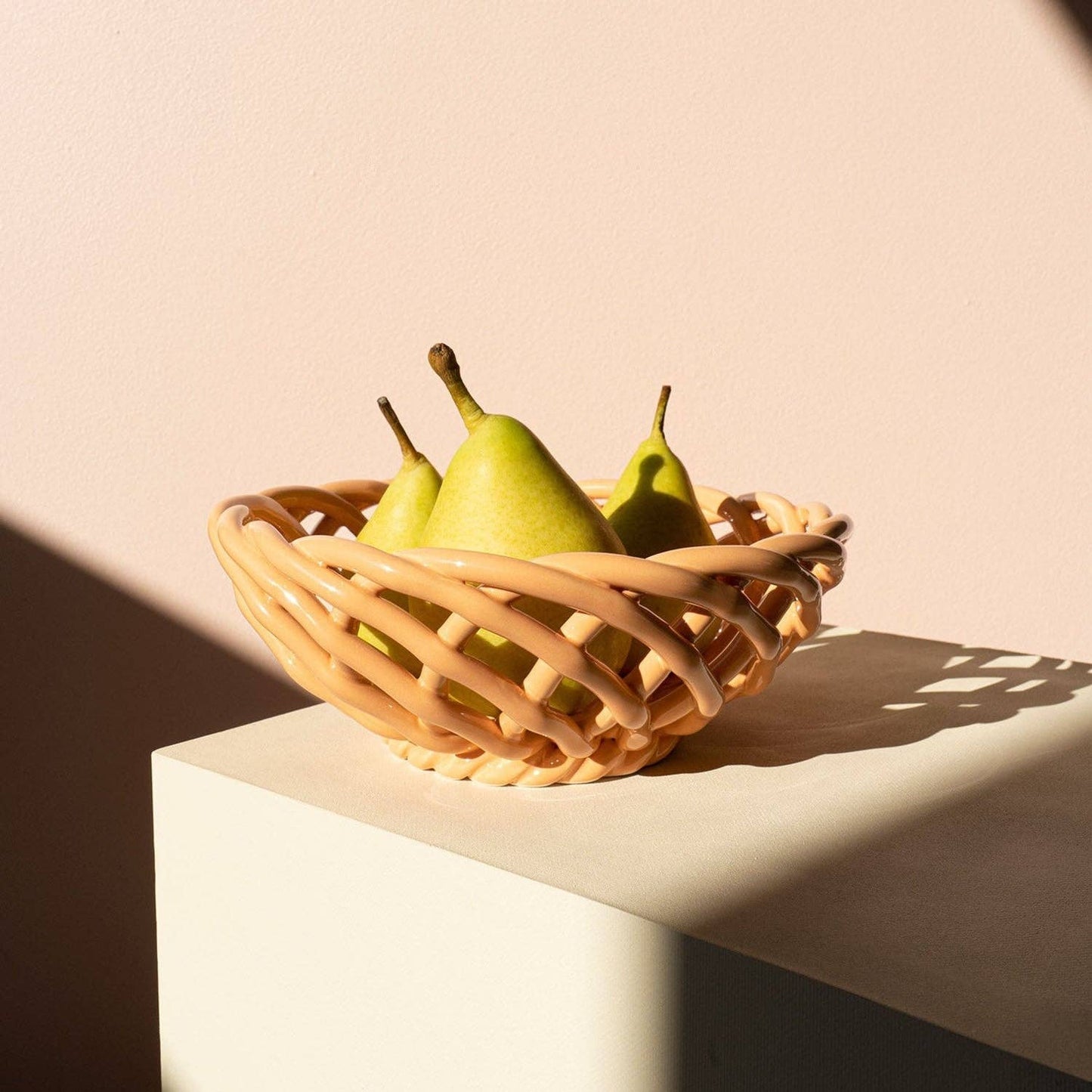 Sicilia Ceramic Basket - Small: Orange