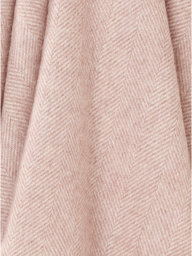 Herringbone Wool Throw: Pink