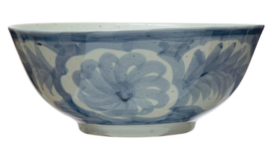 Hand Painted Stoneware Bowl w/ Design