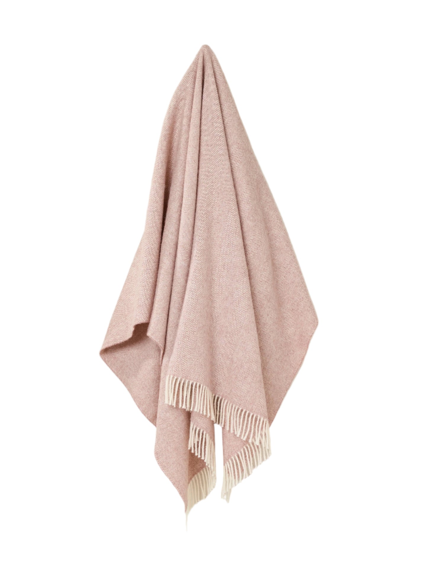 Herringbone Wool Throw: Pink