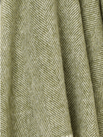 Herringbone Wool Blanket: Green