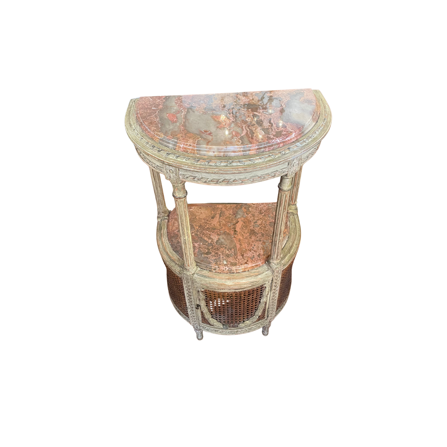 Antique French Marble Demi Lune
