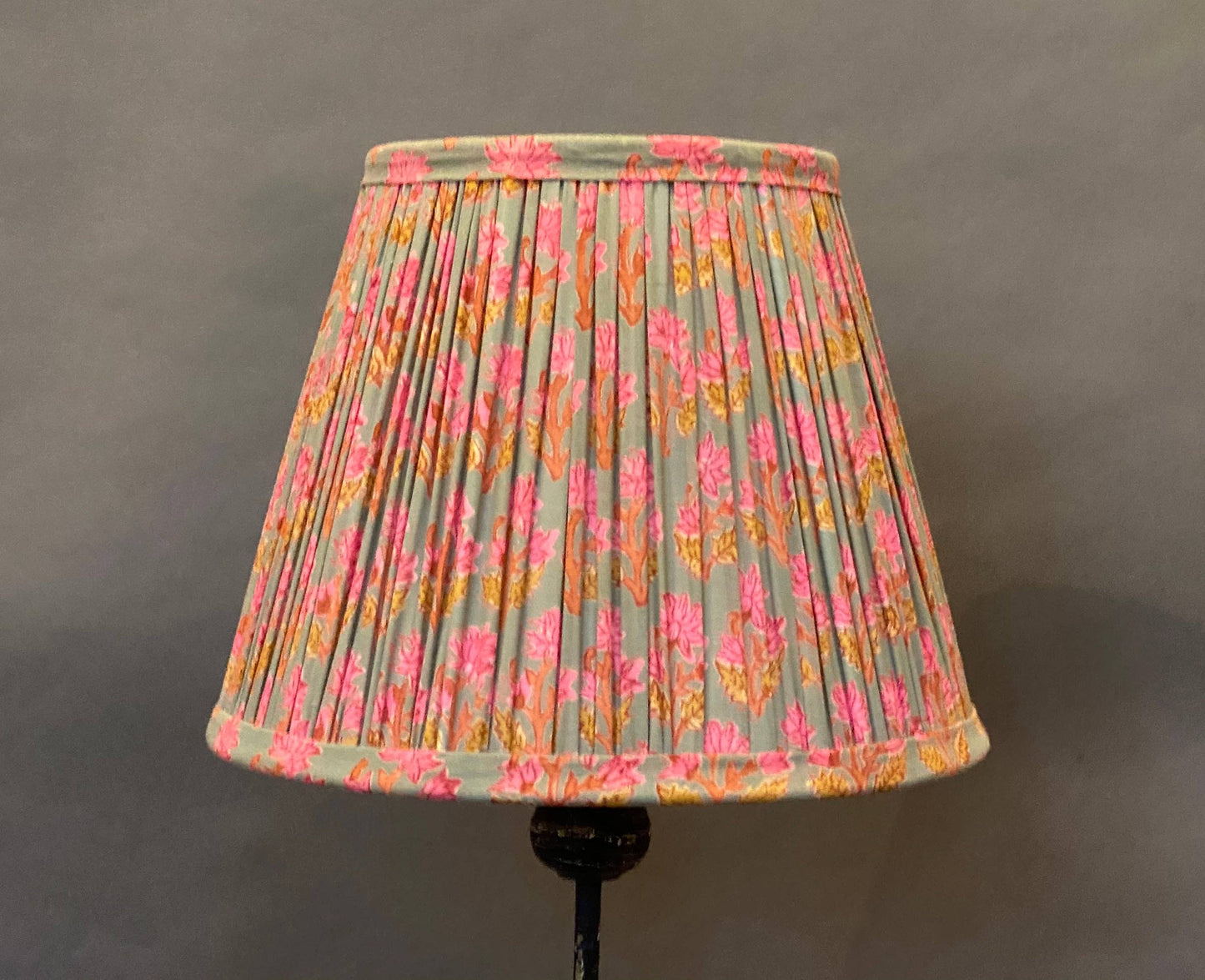 Pink & Ochre Cotton Lampshade 18 in.