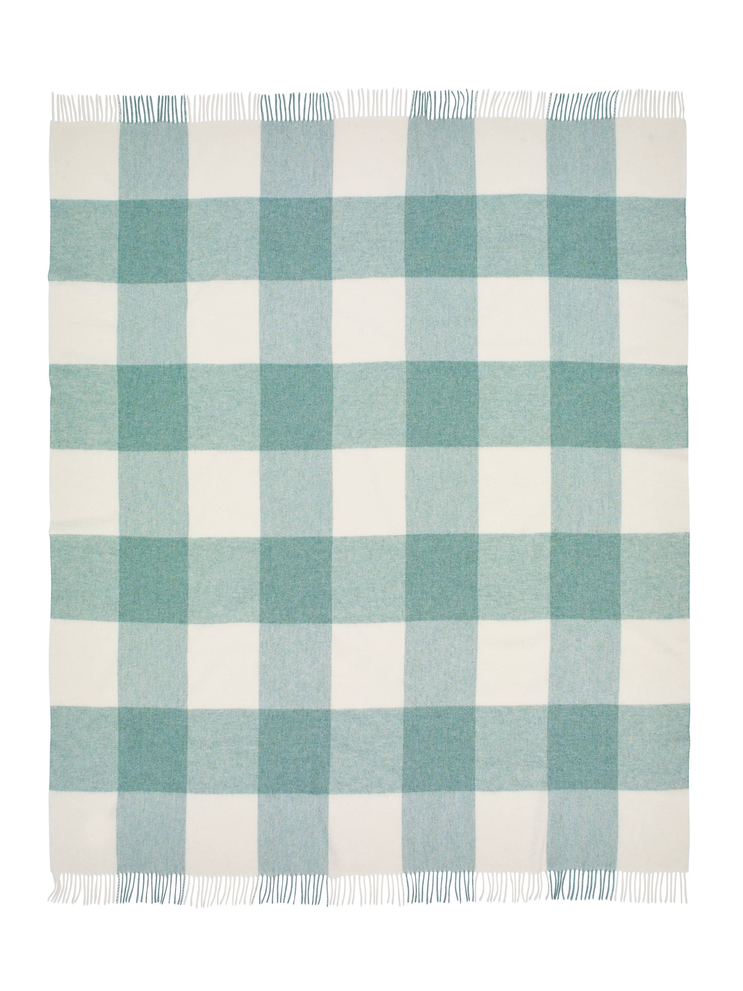 Check Wool Blanket: Eucalyptus