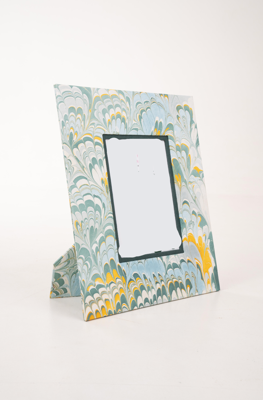 Blue Hand-Marbled Large Wall Picture Frame, 5x7
