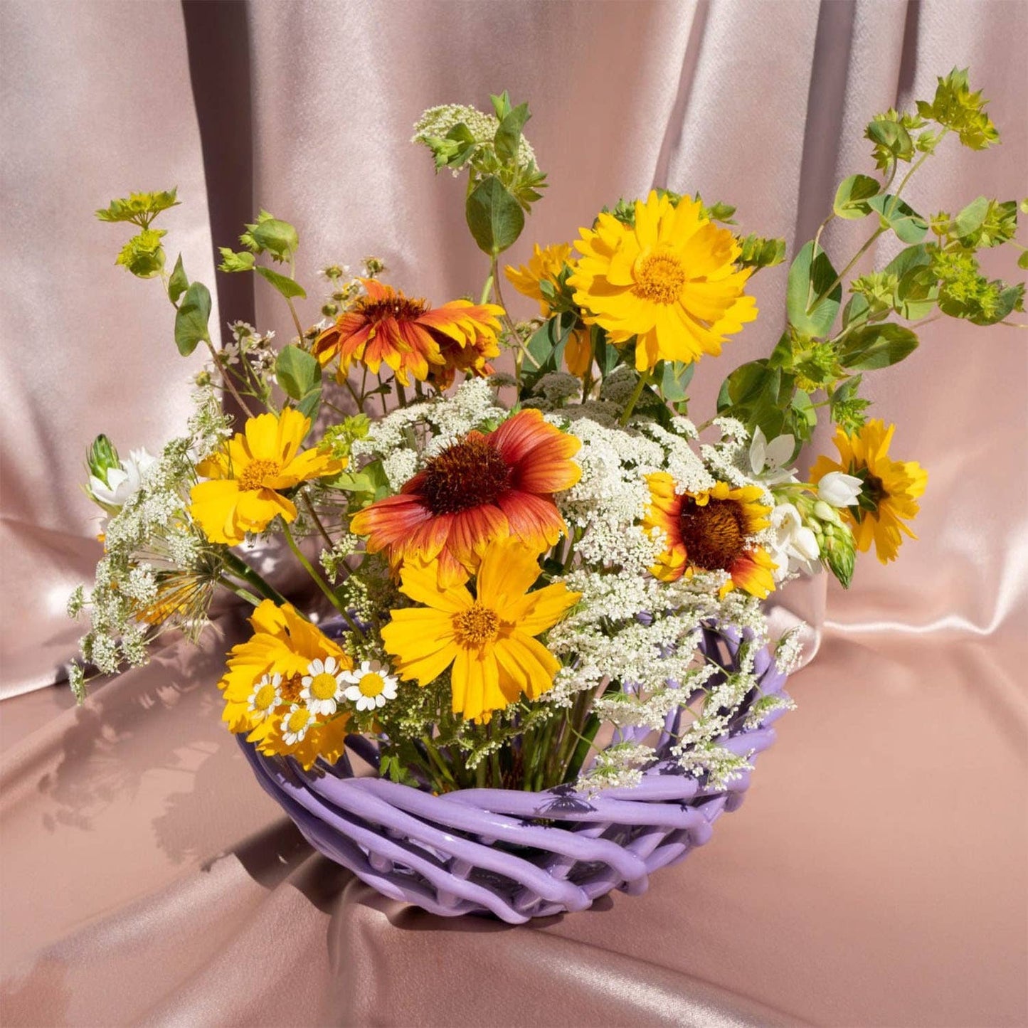 Sicilia Ceramic Basket - Large: Purple