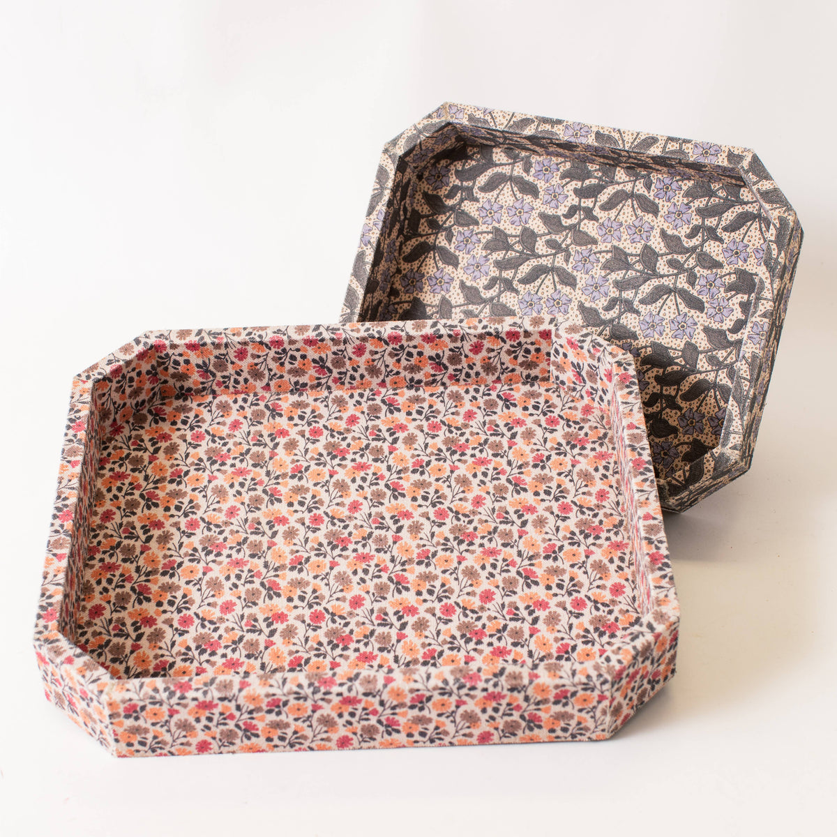 Pink Floral Fabric Serving Tray