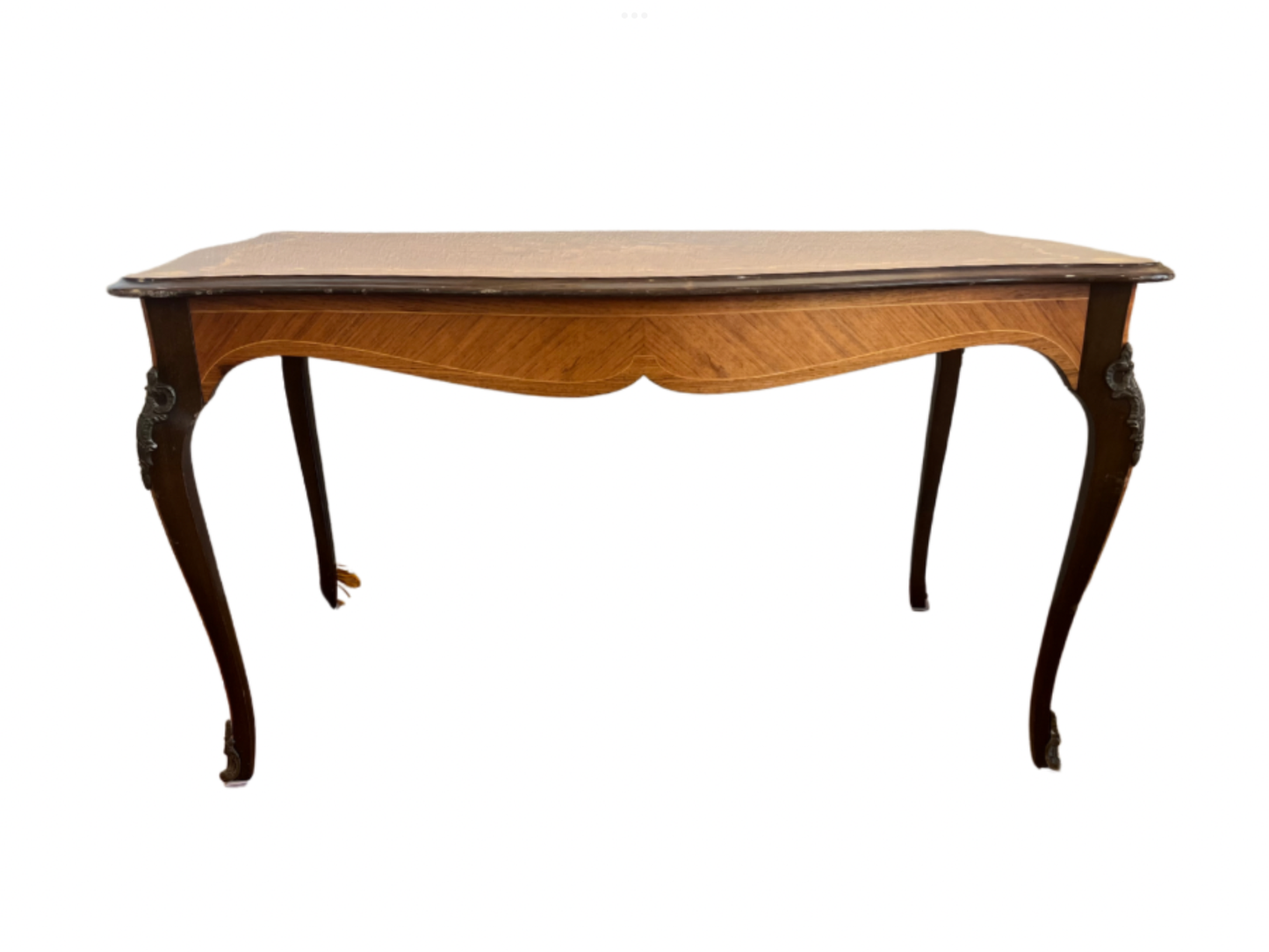 Antique Inlay Floral Marquetry Coffee Table
