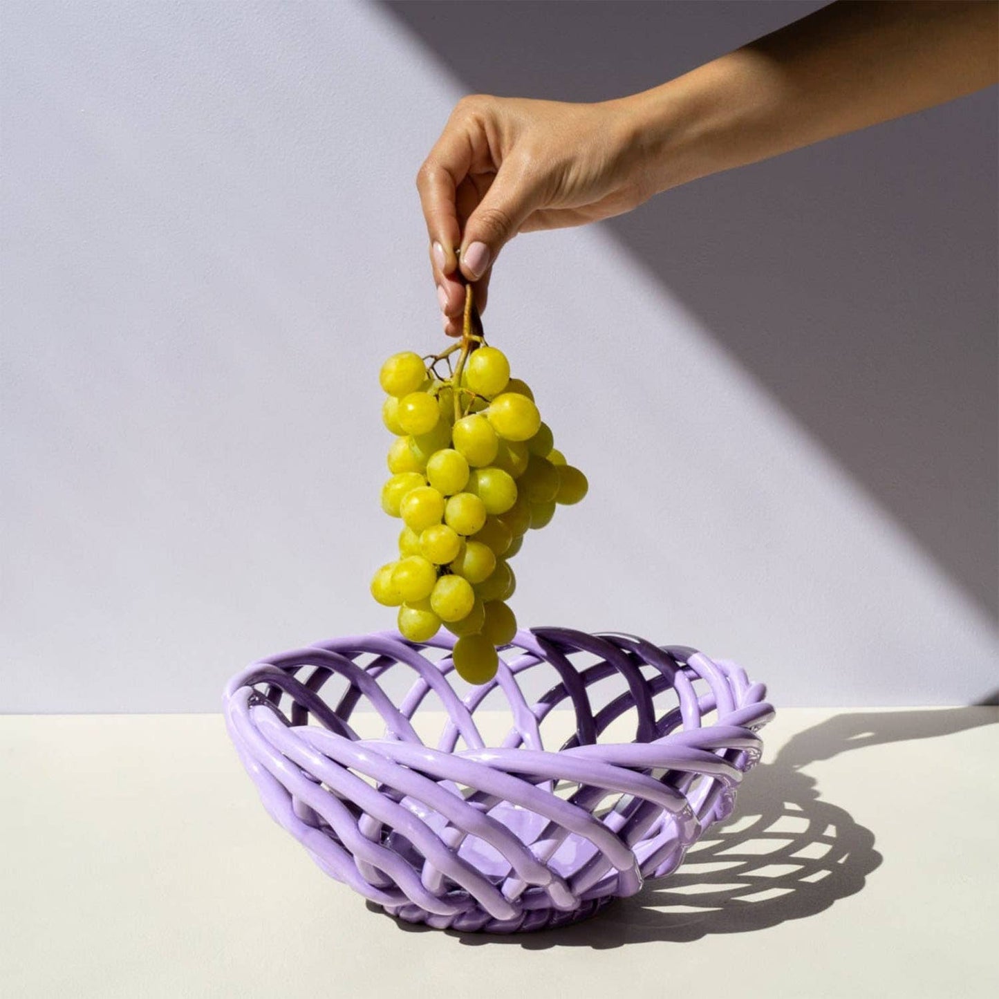 Sicilia Ceramic Basket - Large: Purple