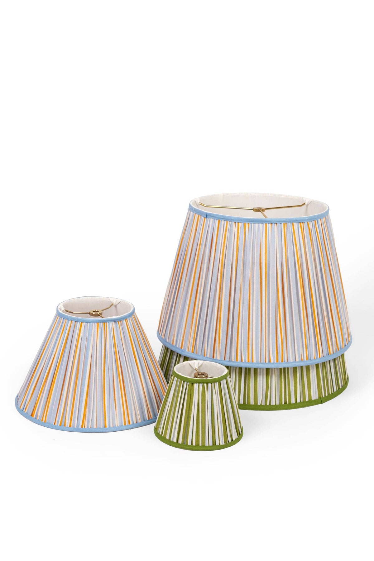 Blue + Orange Stripes Lampshade - 6"