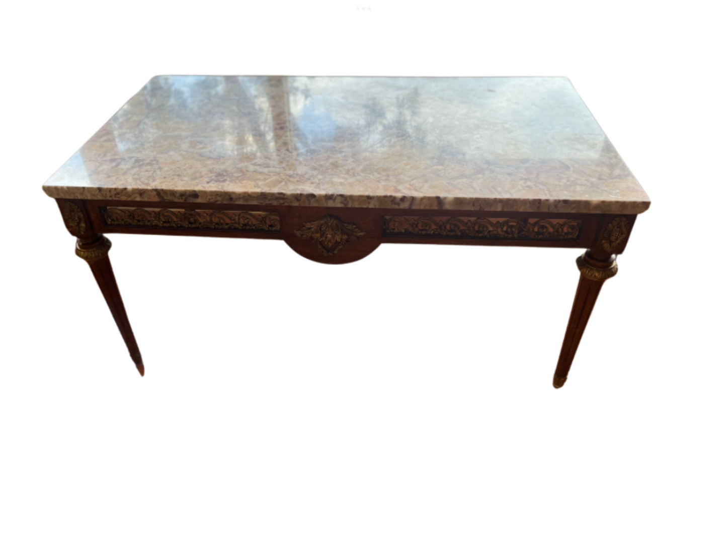 Louis XVI Style Marble Top Coffee Table