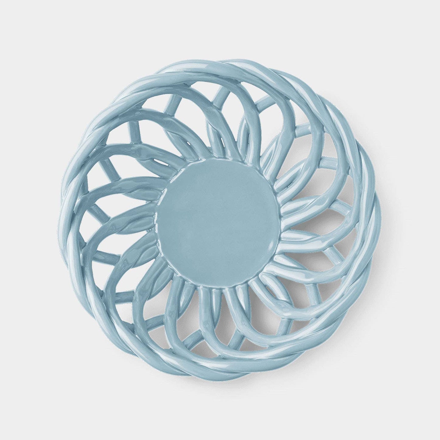 Sicilia Ceramic Basket - Small: Light Blue