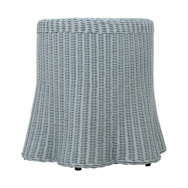 Rattan Scalloped Side Table