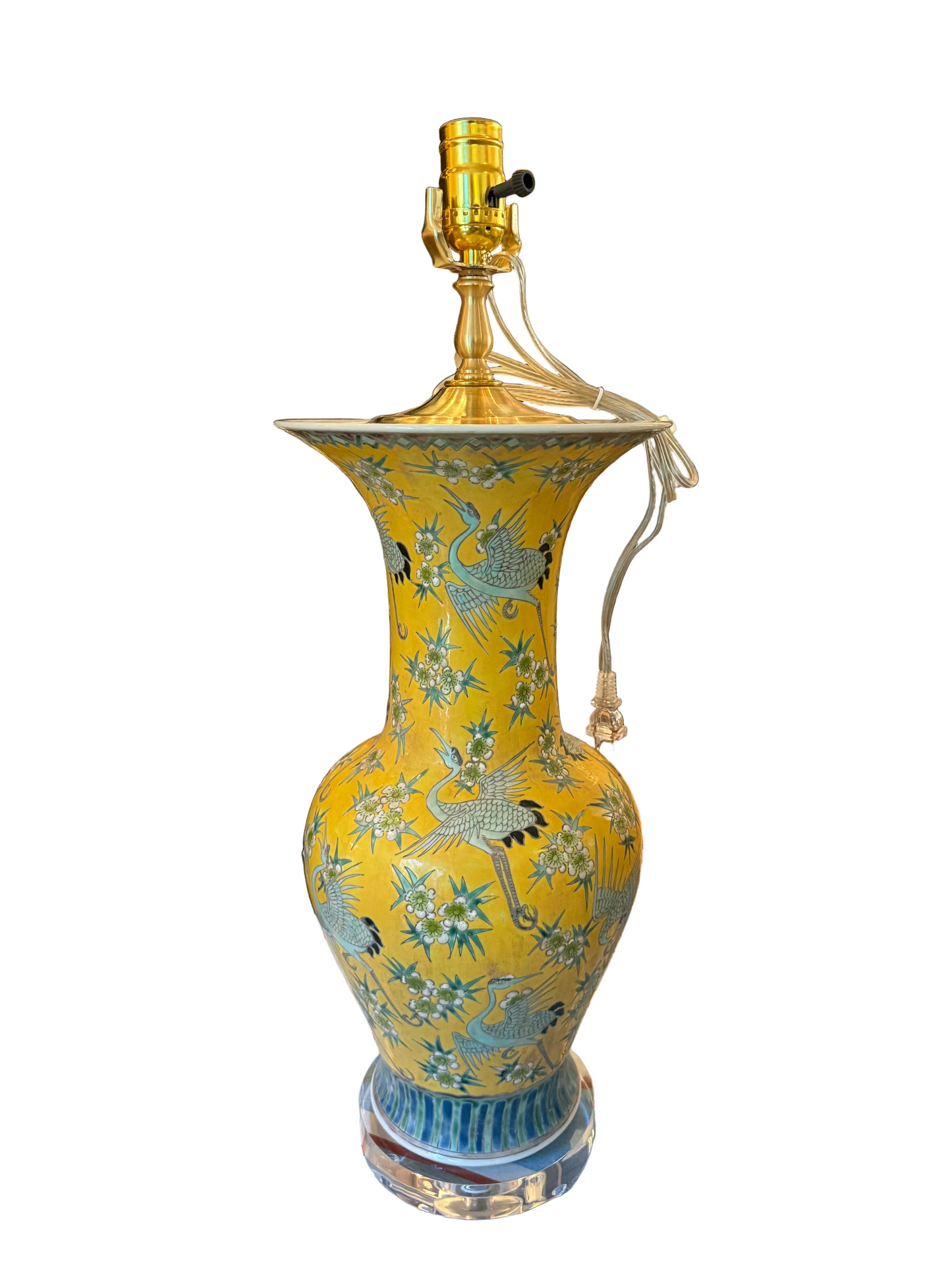 Yellow Rose Famille Beaker Lamp
