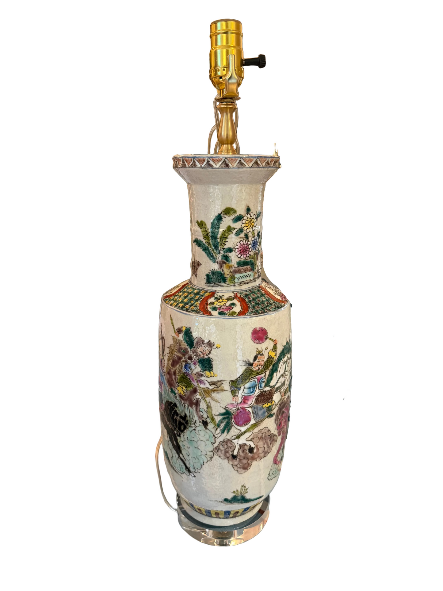 Rose Famille Warrior Vase Lamp