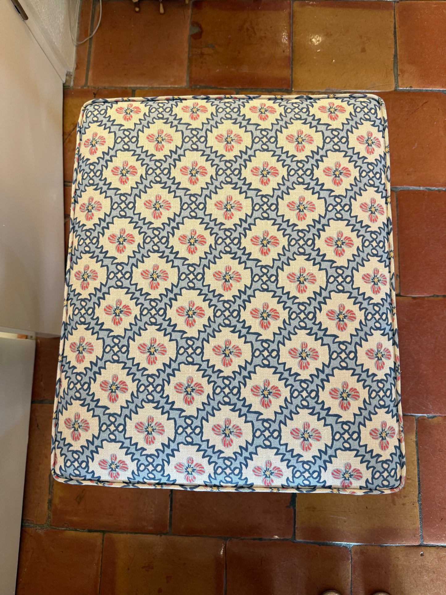 Upholstered Seagrass Ottoman
