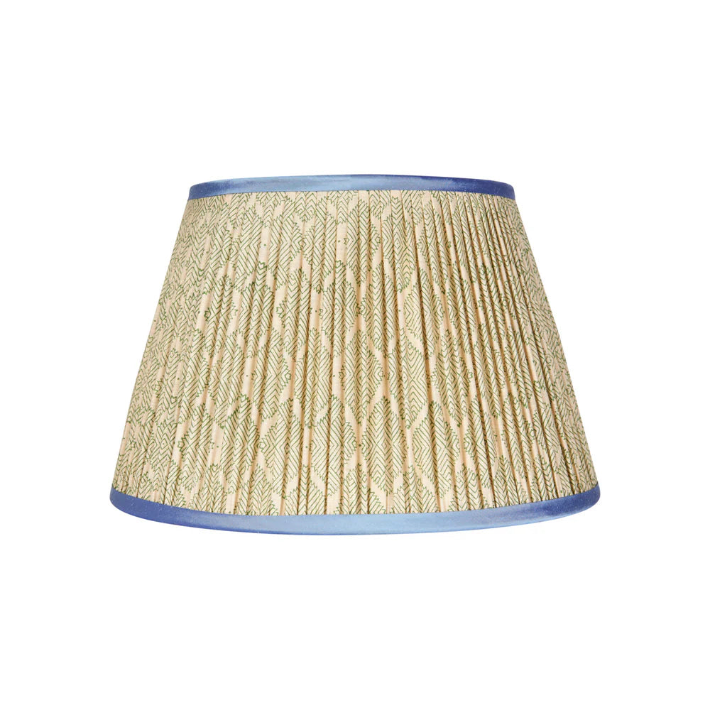 Green Diamond Lampshade - Blue Trim
