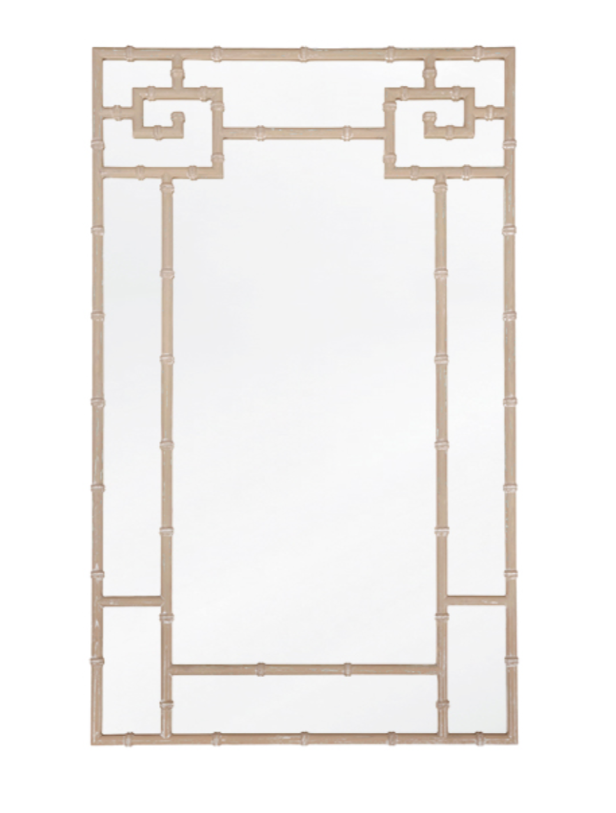 Cerused Oak Bamboo Mirror