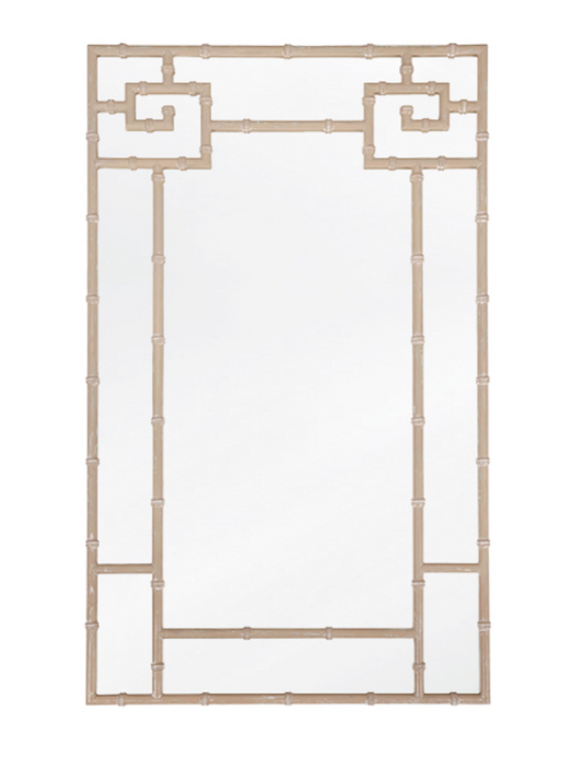 Cerused Oak Bamboo Mirror