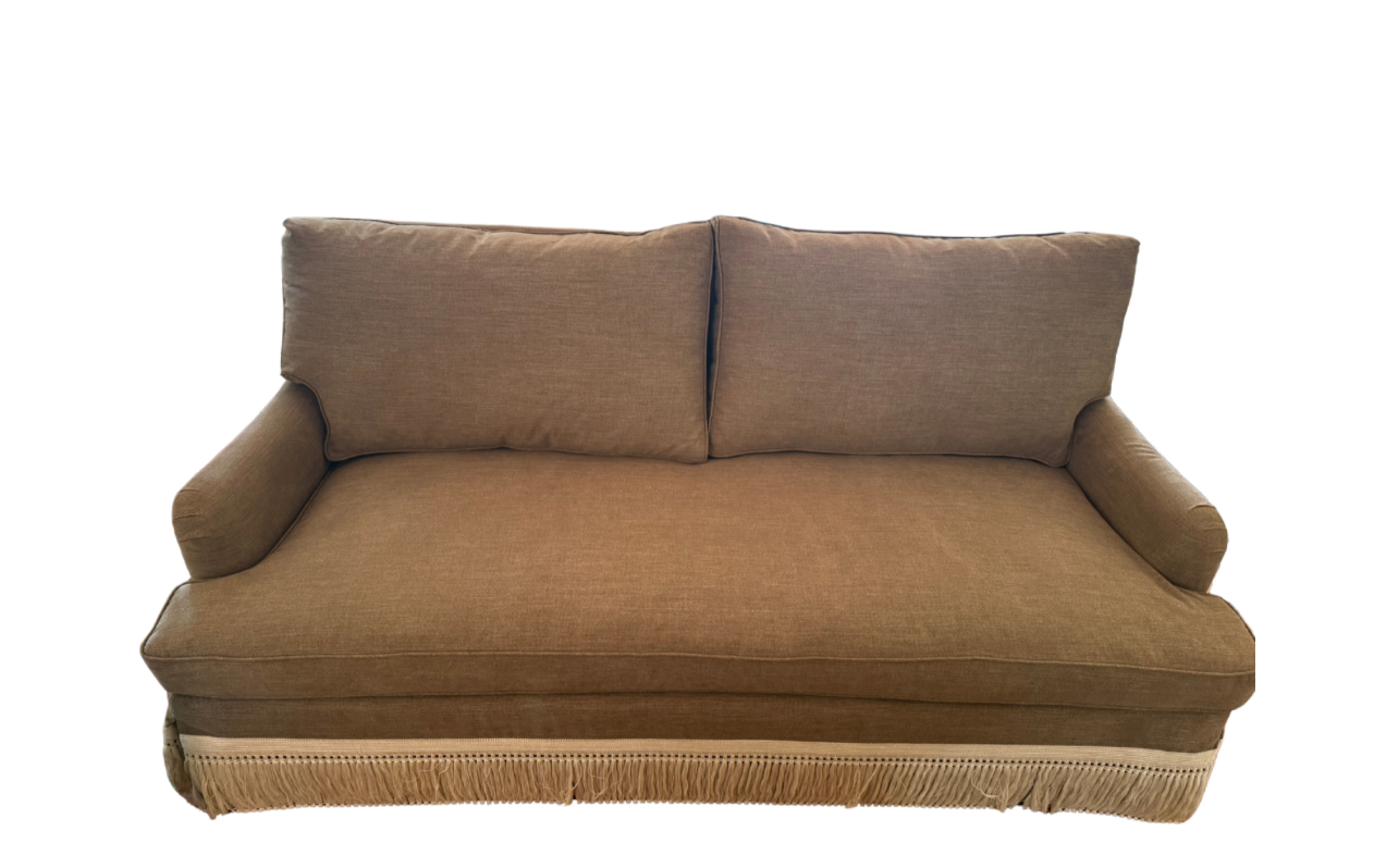 Brown Sofa with Fringe
