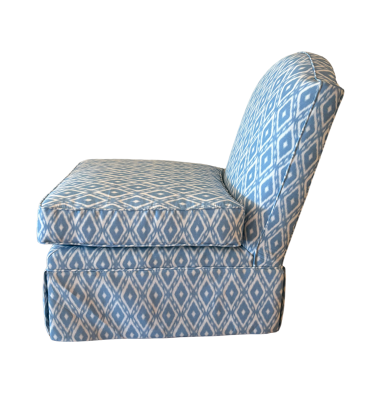 Blue and White Slipper Chair