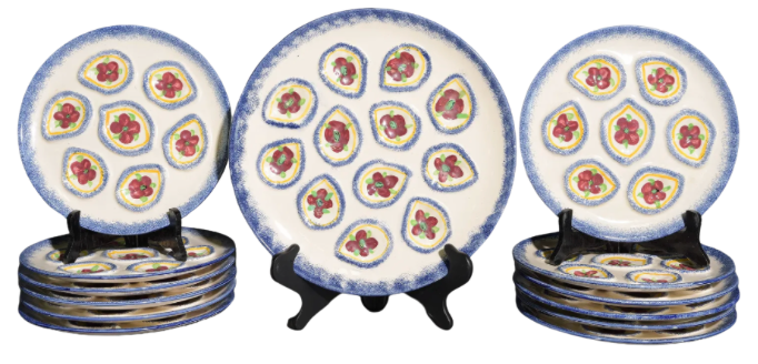 Small French Quimper Oyster Plate (individual)