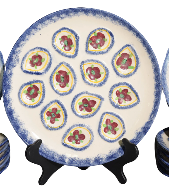 Small French Quimper Oyster Plate (individual)