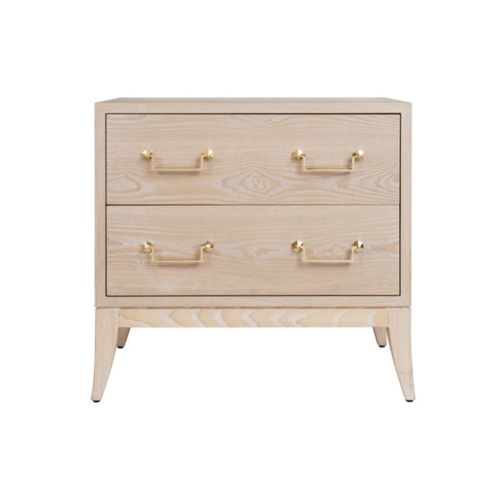 Cerused Oak Side Table with Drawers
