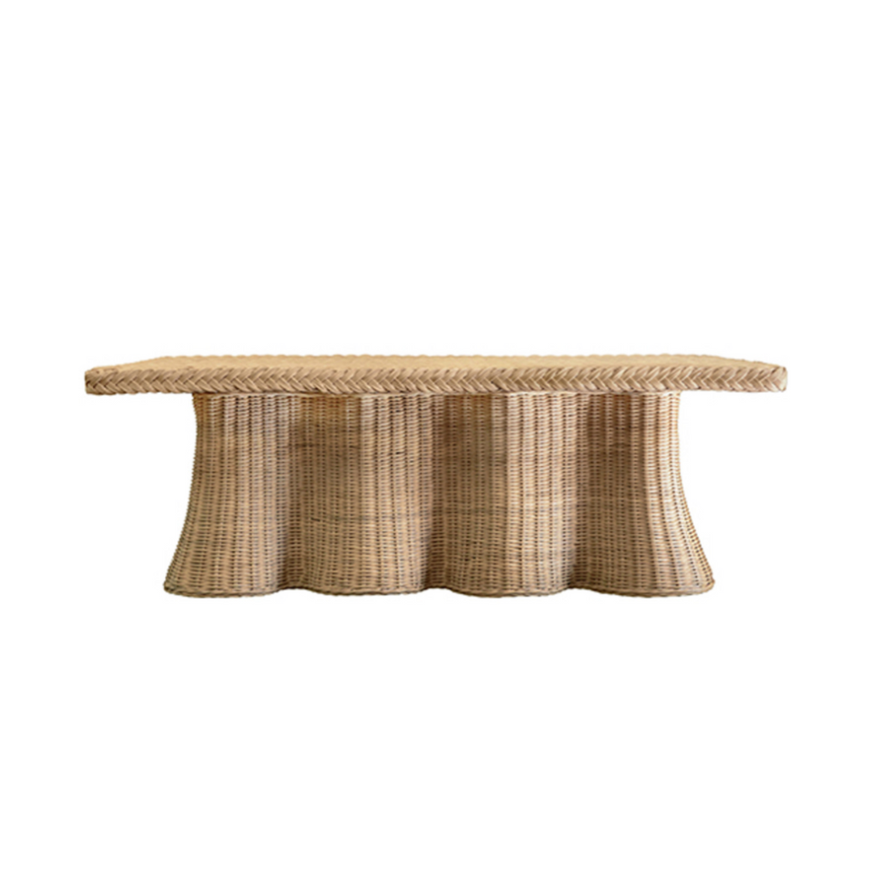 Rattan Scallop Coffee Table