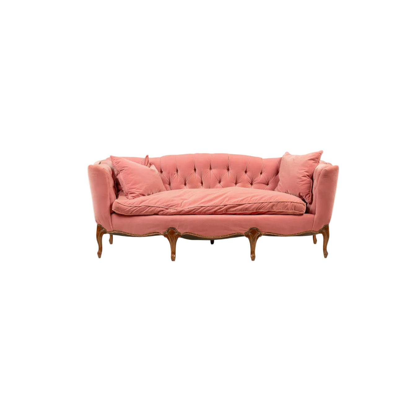 Antique Pink Velvet Victorian Sofa