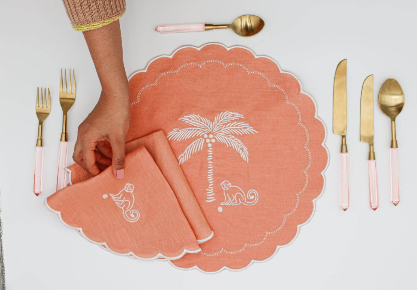 Salmon Sunset Simia Napkin - Set of 4