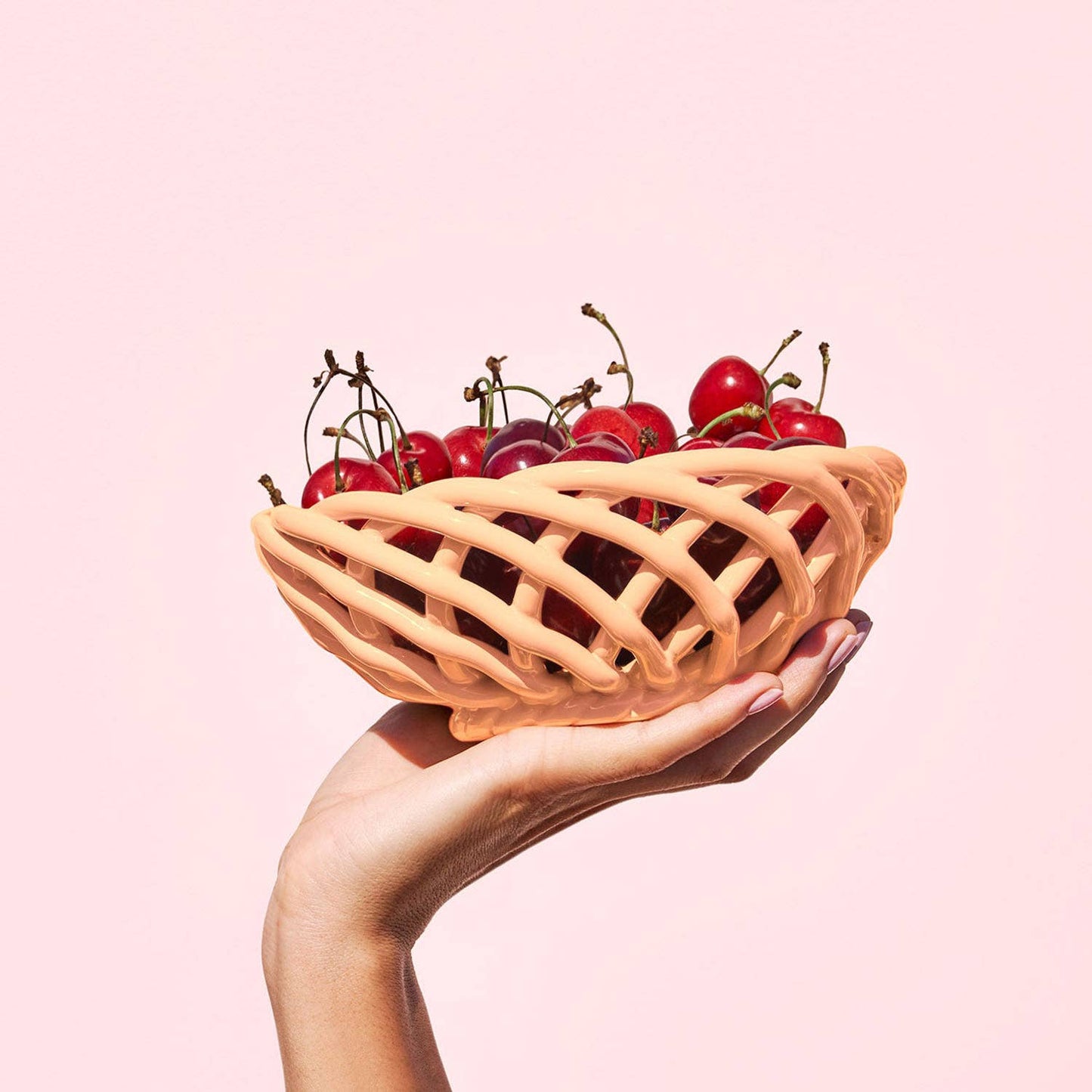 Sicilia Ceramic Basket - Small: Orange