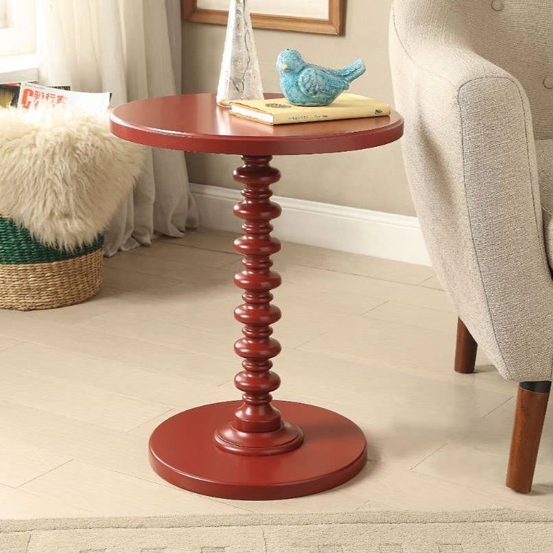 Round Accent Table Red