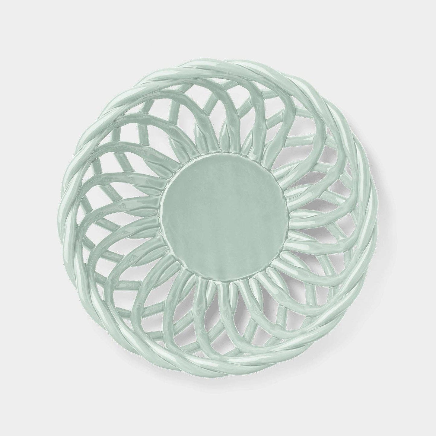 Sicilia Ceramic Basket - Large: Light Mint