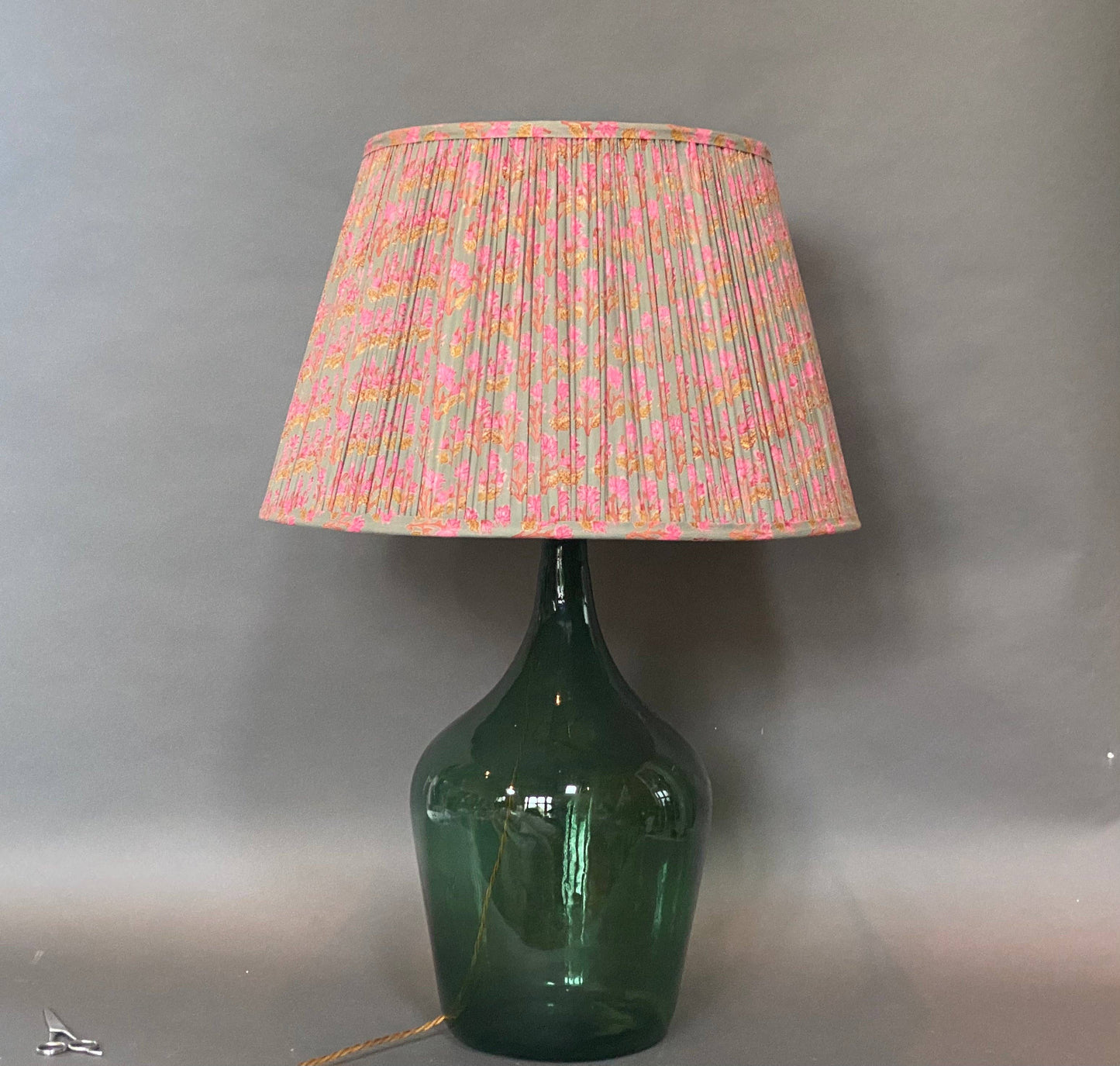 Pink & Ochre Cotton Lampshade 18 in.