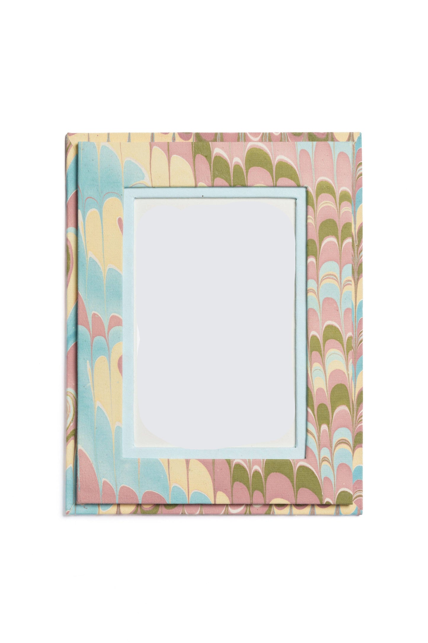 Hand-Marbled Picture Frame in Lilac Blues, 4x6