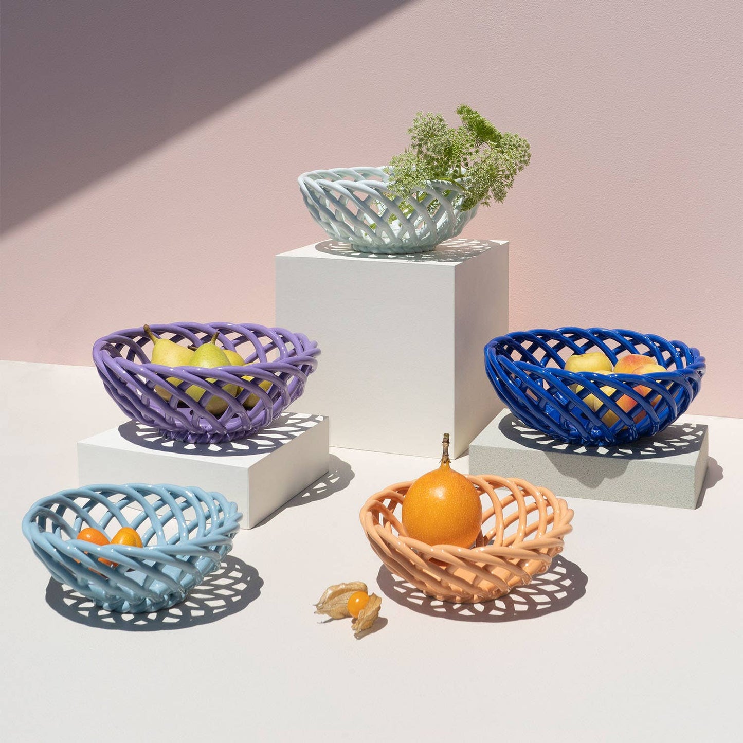 Sicilia Ceramic Basket - Large: Purple