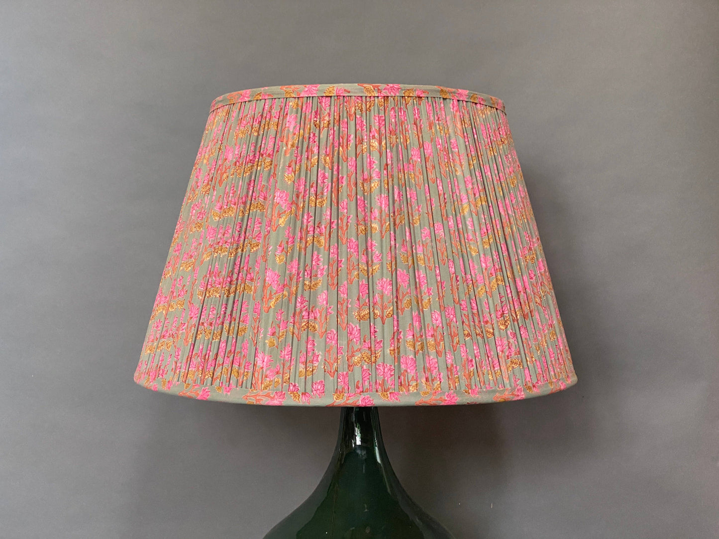Pink & Ochre Cotton Lampshade 18 in.
