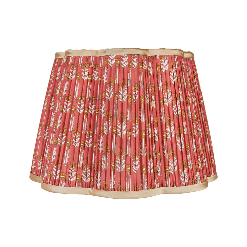 Red Marigold Scalloped Lampshade