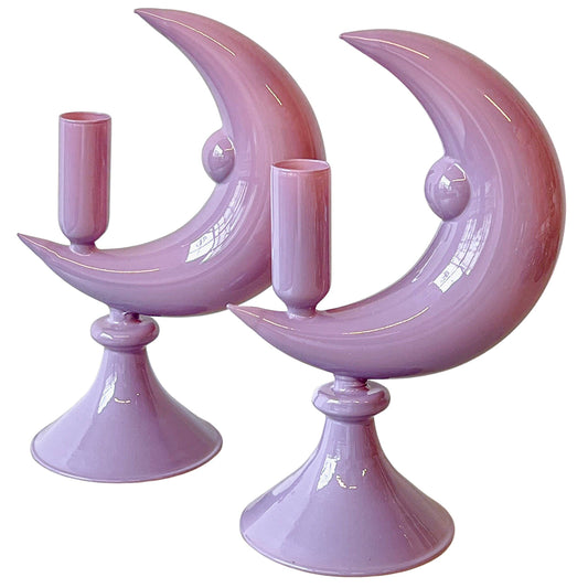 Lilac Crescent Moon Candle Holder