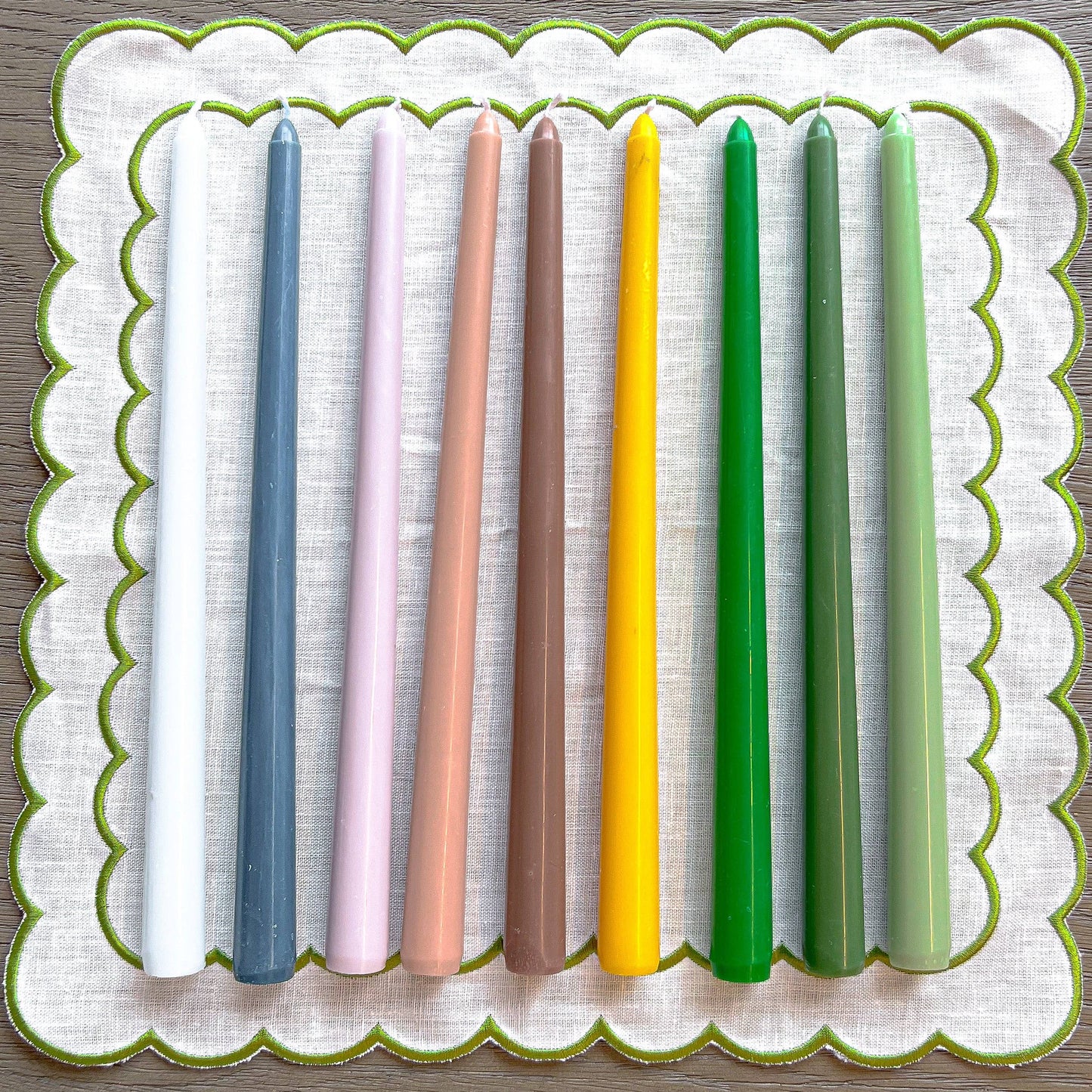 Pine Green Taper Candle - Pack of 4 (Extra Tall)