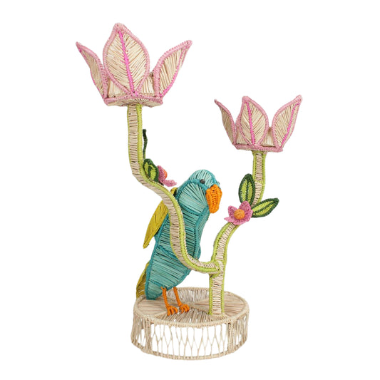 Bird Raffia Candleholder