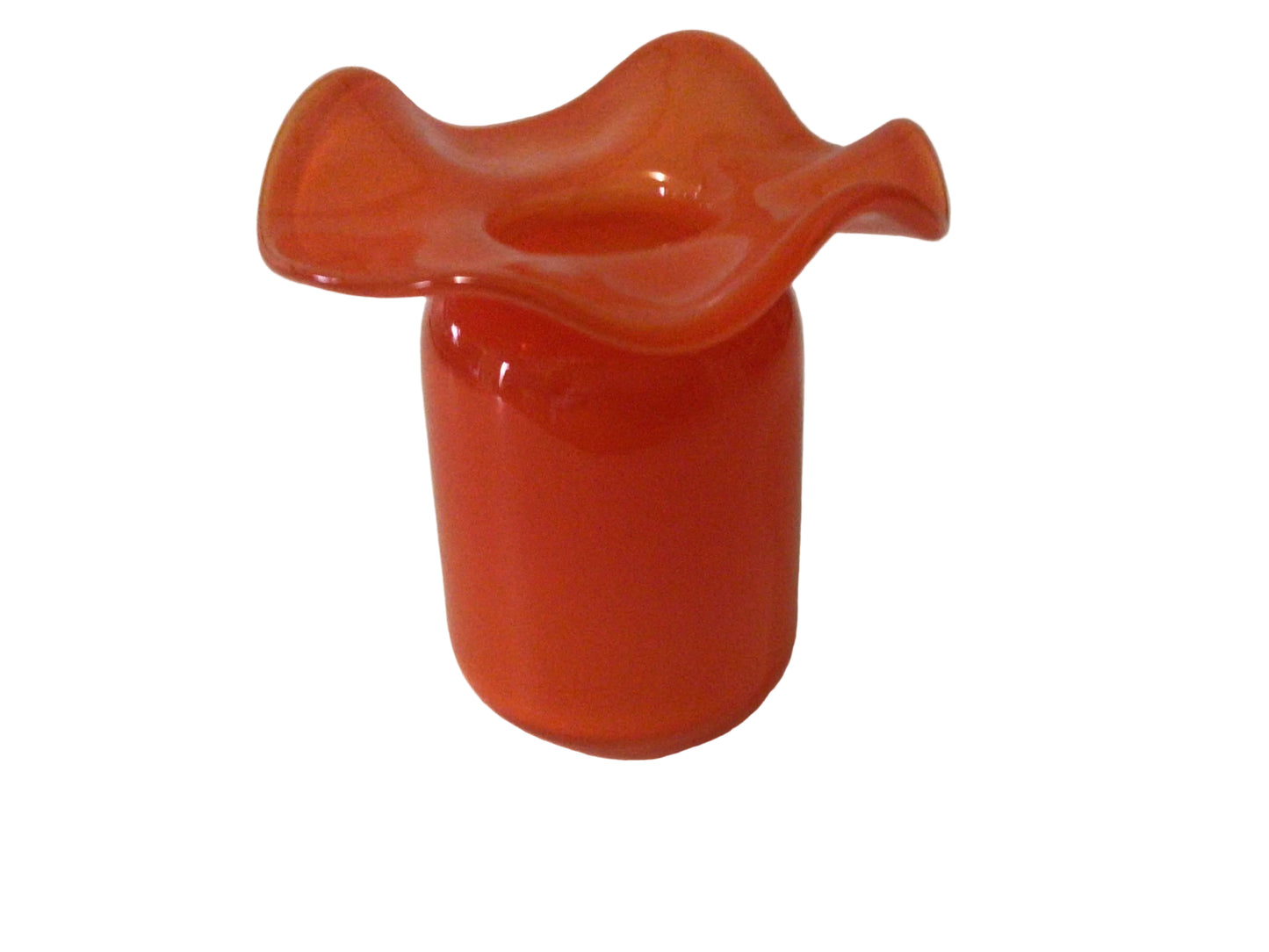 Ruffles Bud Vase: Orange - 5”x4”