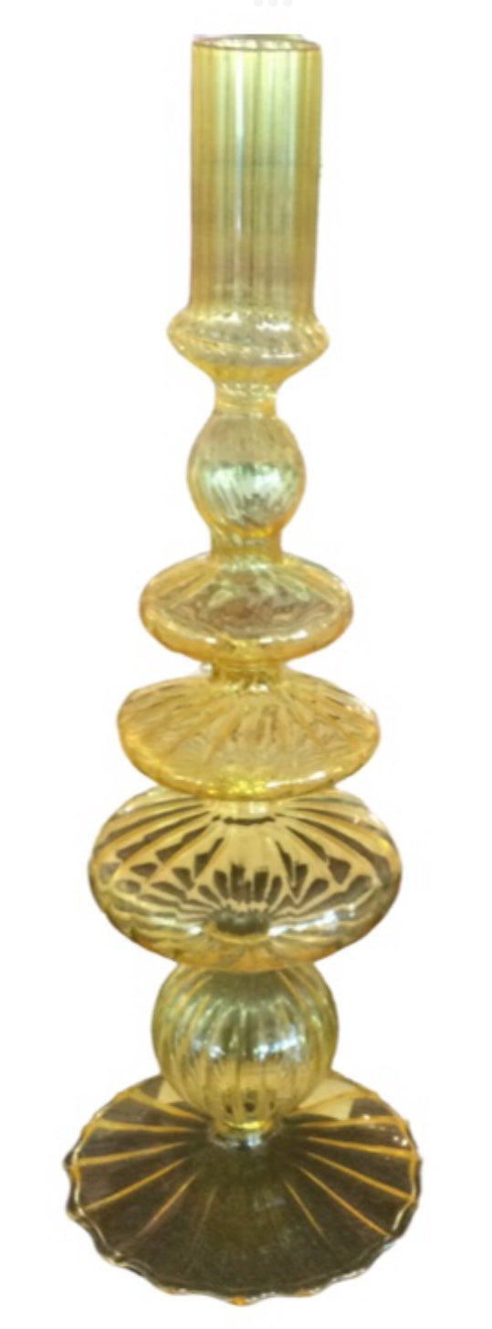 Hand Blown Glass Candleholder