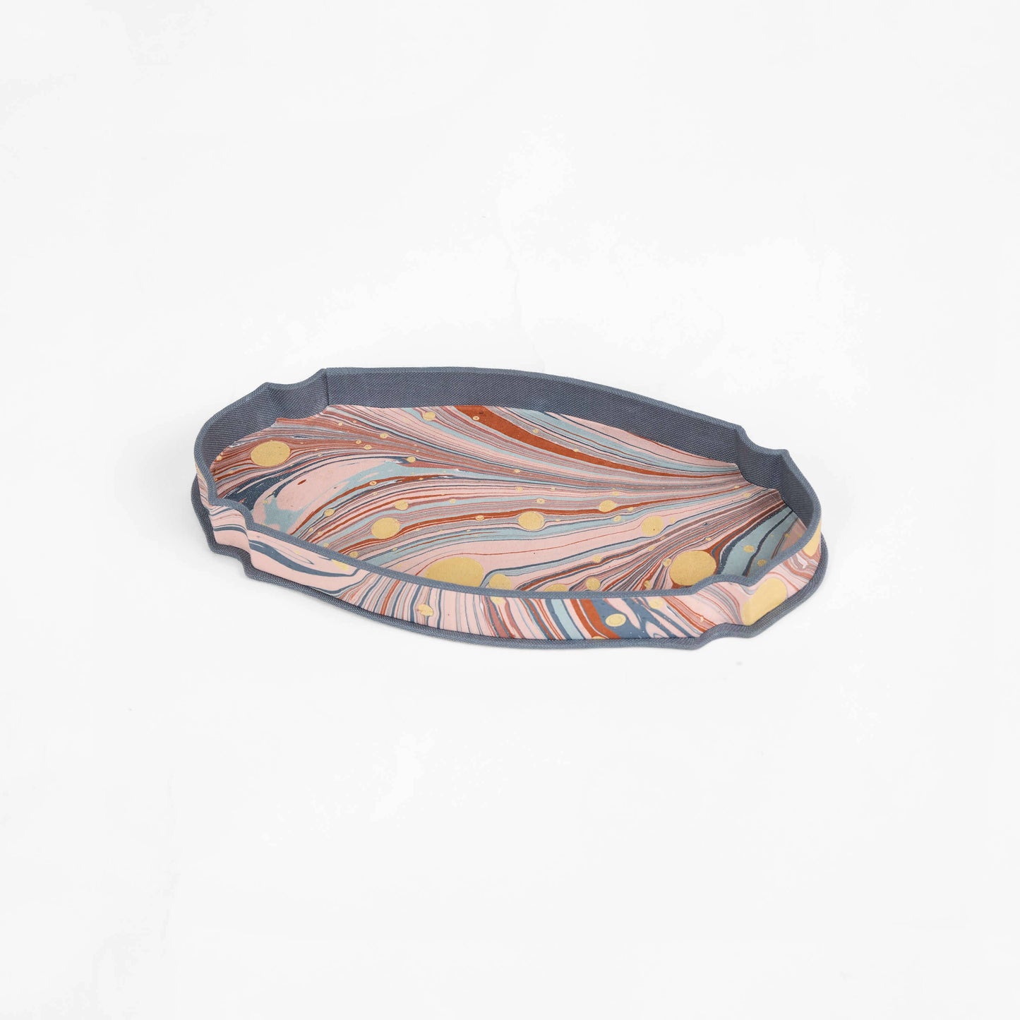 MARBLED VICTORIAN DESK TRAY - TWILIGHT FIRE WHIRL