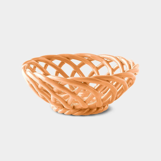 Sicilia Ceramic Basket - Small: Orange